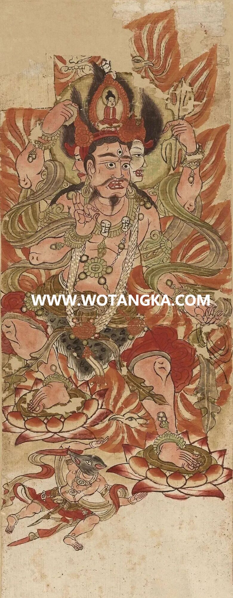 沃唐卡编号AC62341：乌枢沙摩明王像（敦煌）