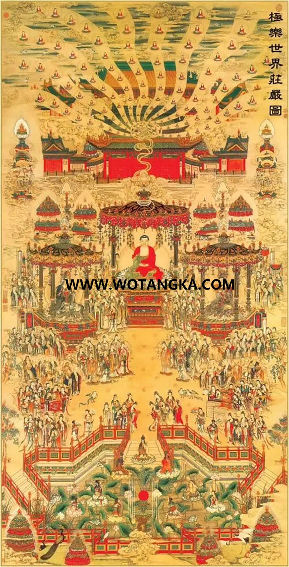 沃唐卡编号AC62413：极乐世界庄严图