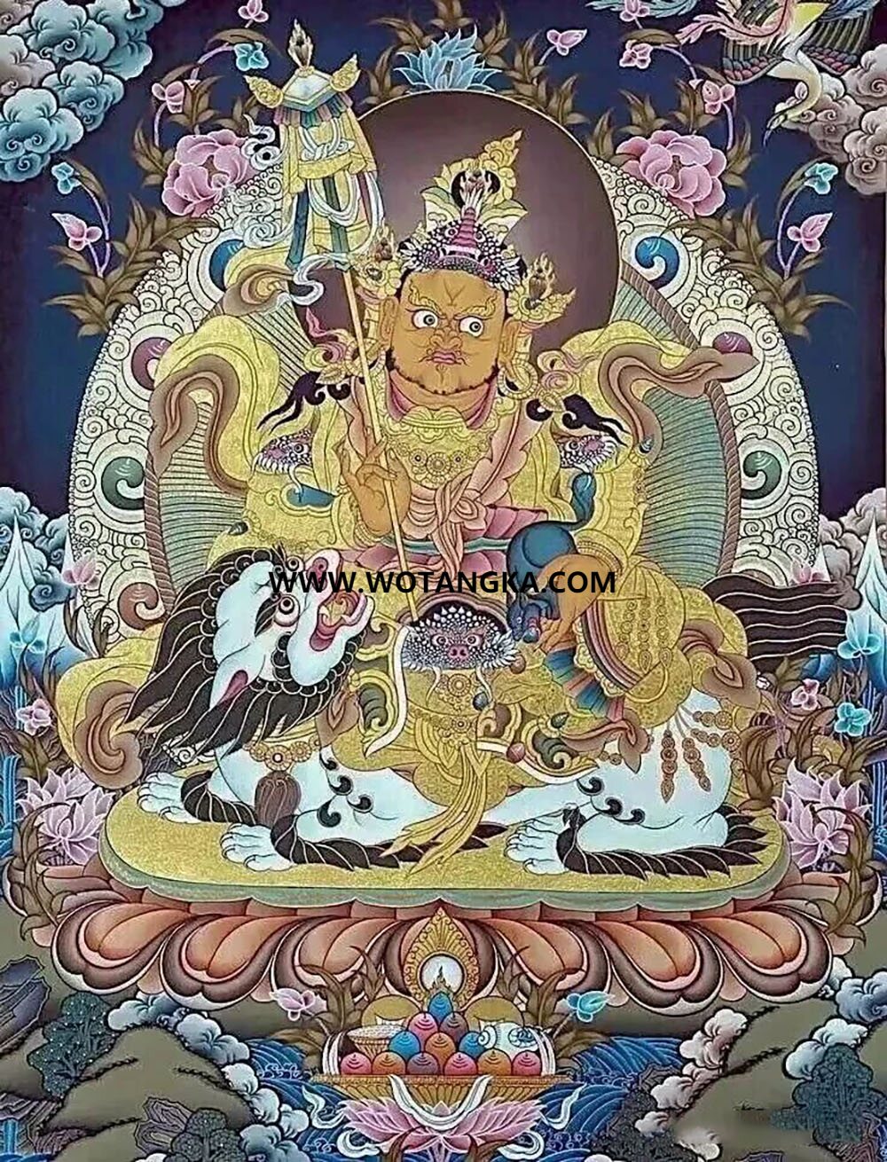 沃唐卡编号AC69422：吉祥觉囊护法·财宝天王