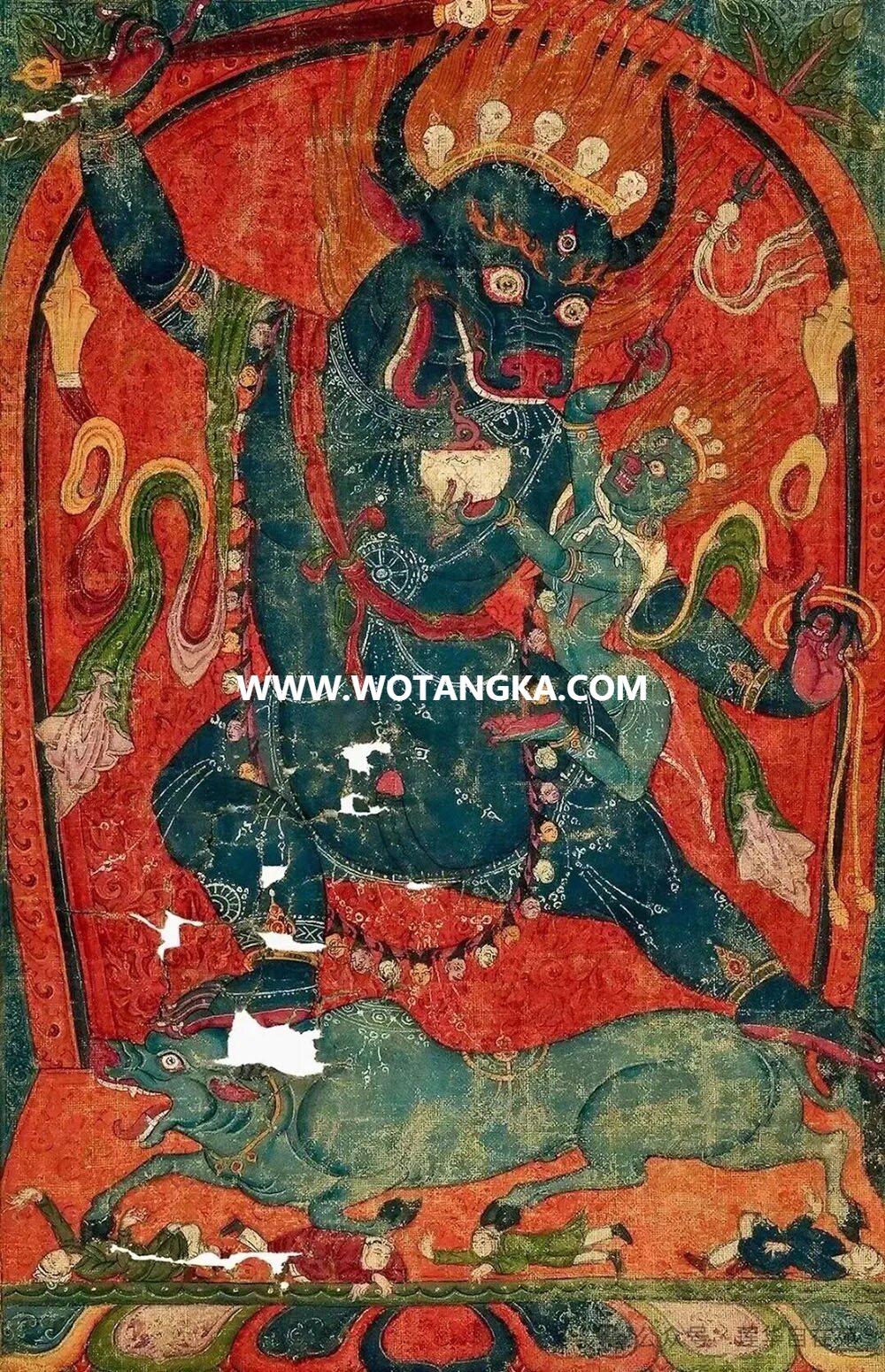 沃唐卡编号AC69729：吉祥觉囊护法·阎罗王