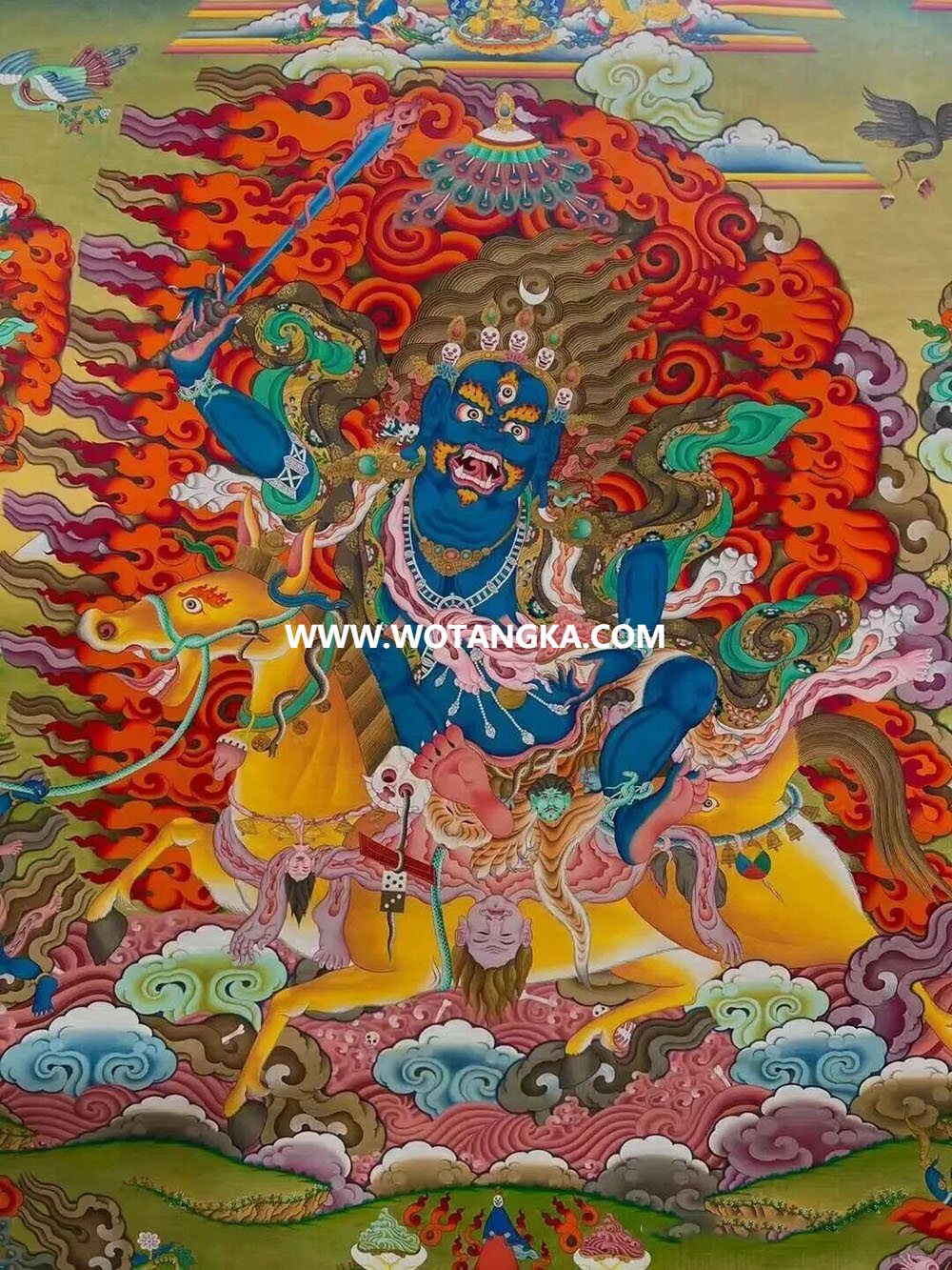 沃唐卡编号AC69734：吉祥觉囊护法·吉祥天女