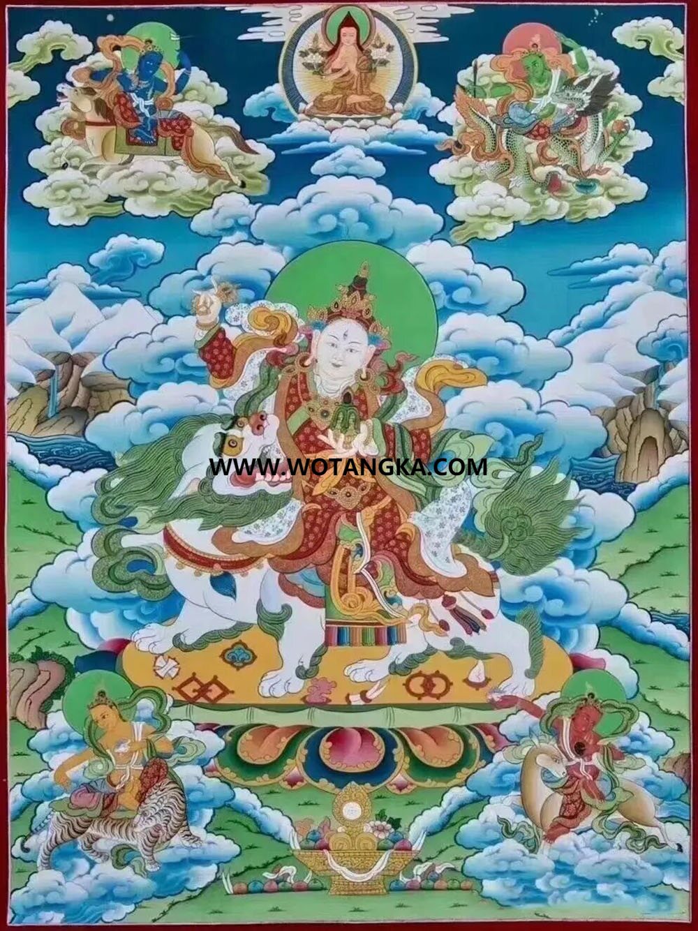 沃唐卡编号AC69775：吉祥觉囊护法·长寿五姊妹