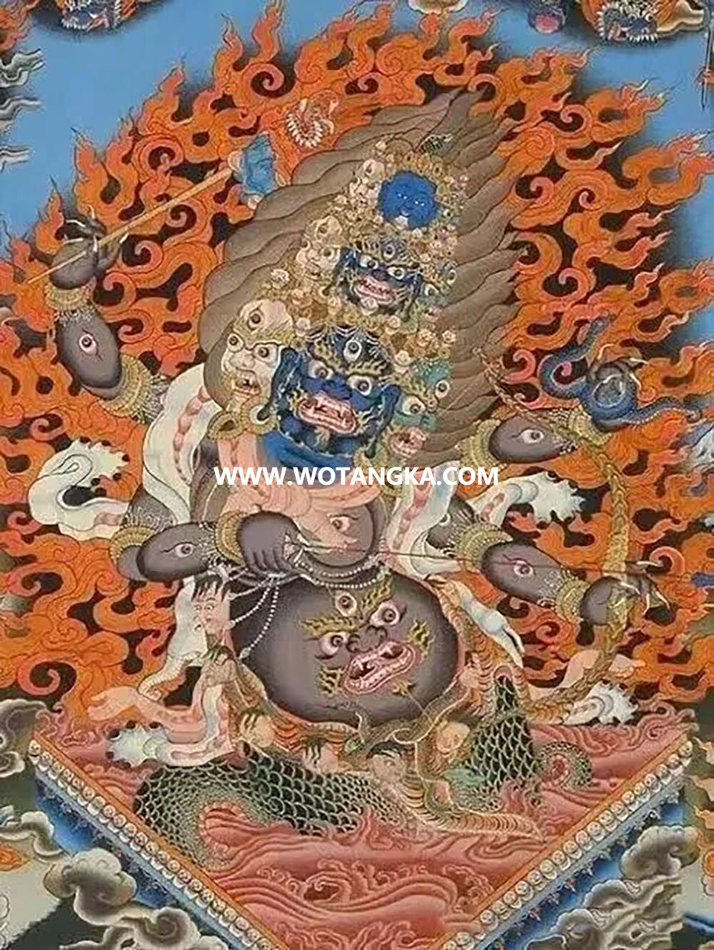 沃唐卡编号AC69778：吉祥觉囊护法·惹呼啦