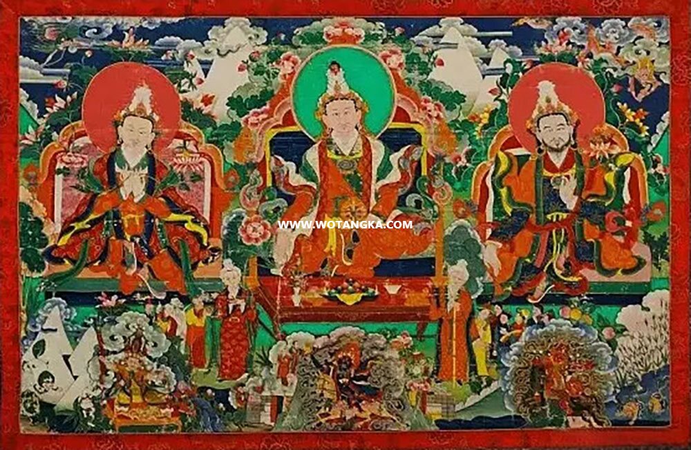 沃唐卡编号AC71818：祖孙三法王