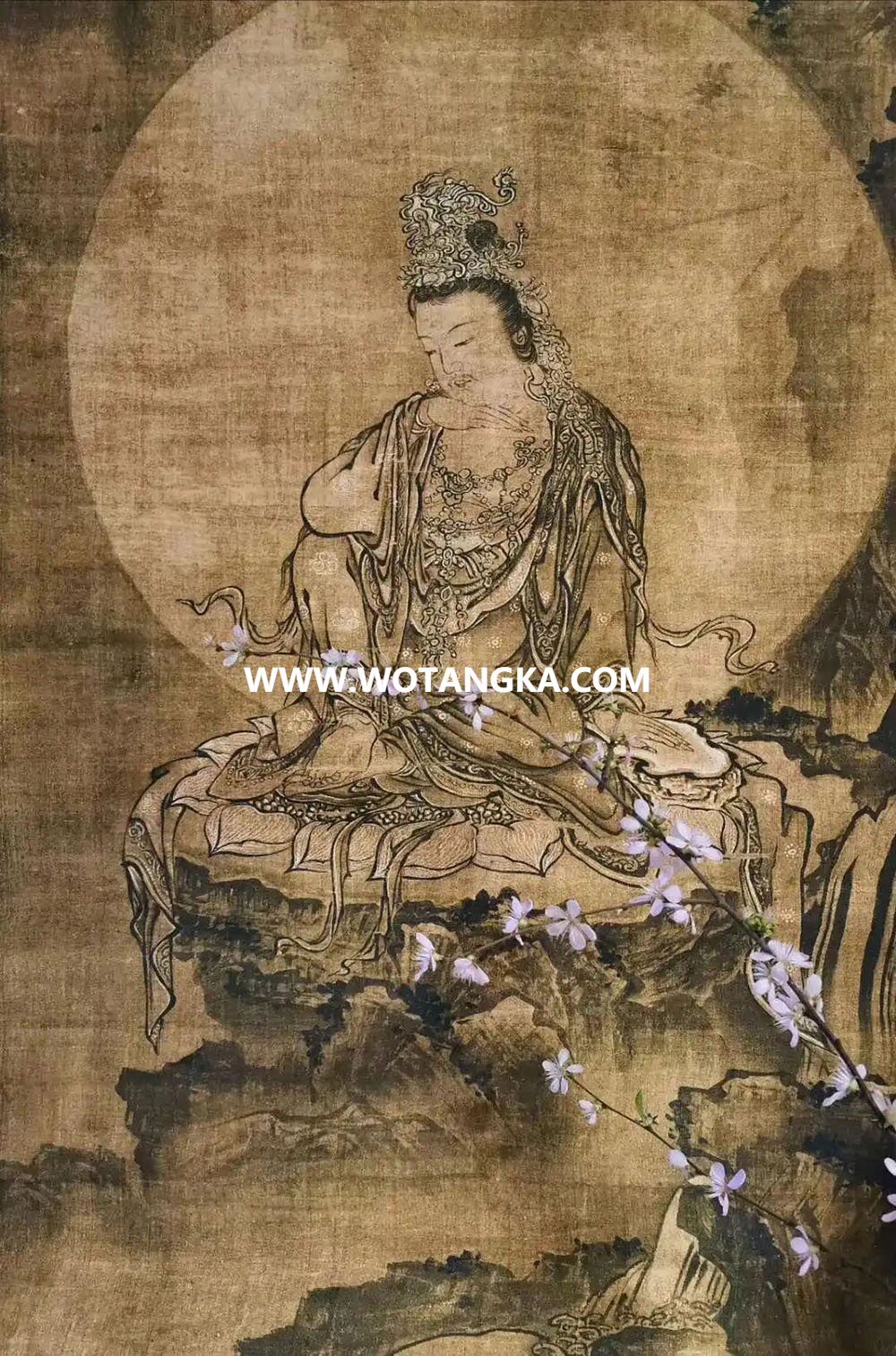 沃唐卡编号AC71864：水月观音