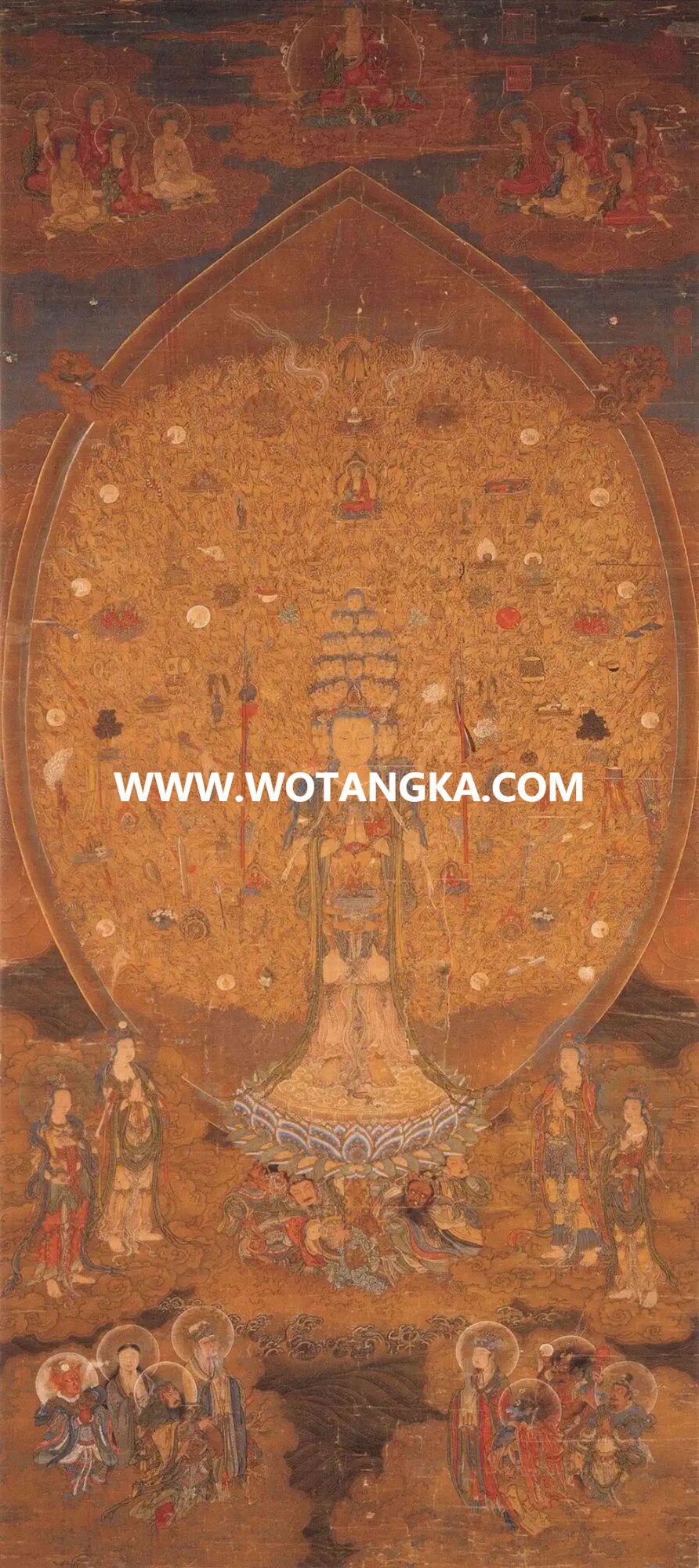 沃唐卡编号AC73581：千手观世音菩萨