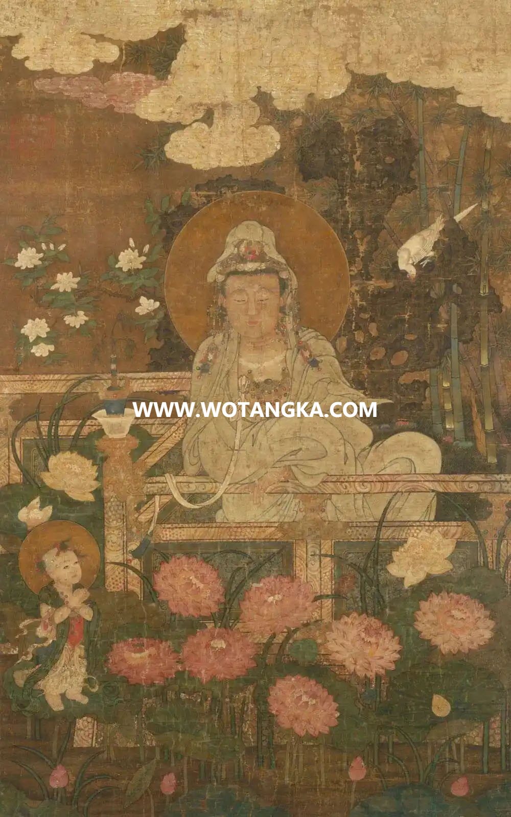 沃唐卡编号AC82649：九莲观音图