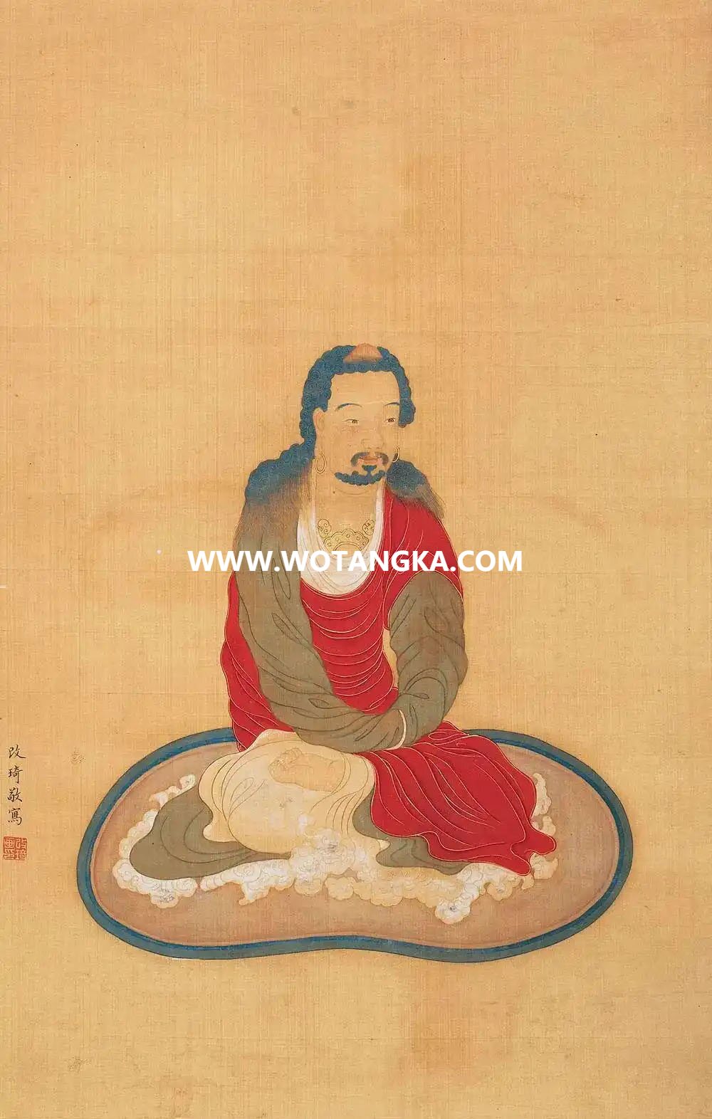 沃唐卡编号AC82975：男相观音