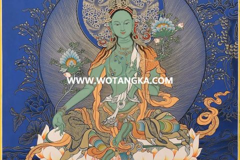 沃唐卡编号AC82997：绿度母