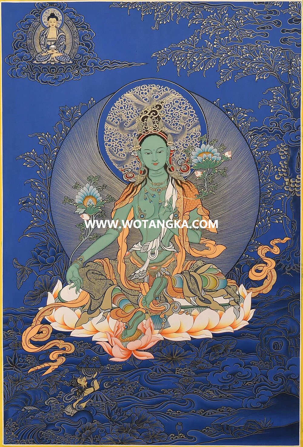 沃唐卡编号AC82997：绿度母