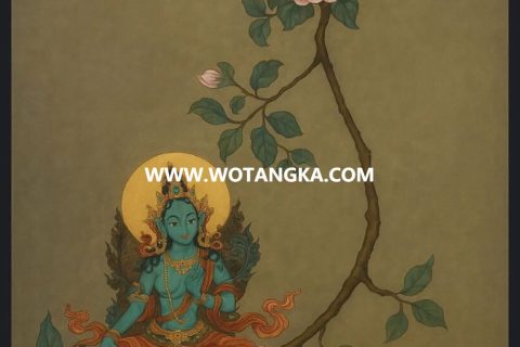 沃唐卡编号AC93181：绿度母