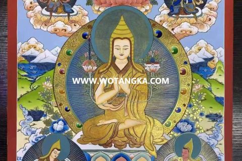 编号138-264197：彩绘唐卡-宗喀巴（76*53CM左右）