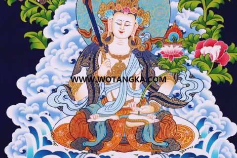 编号138-346192：彩绘唐卡-虚空藏菩萨（60*45CM左右）