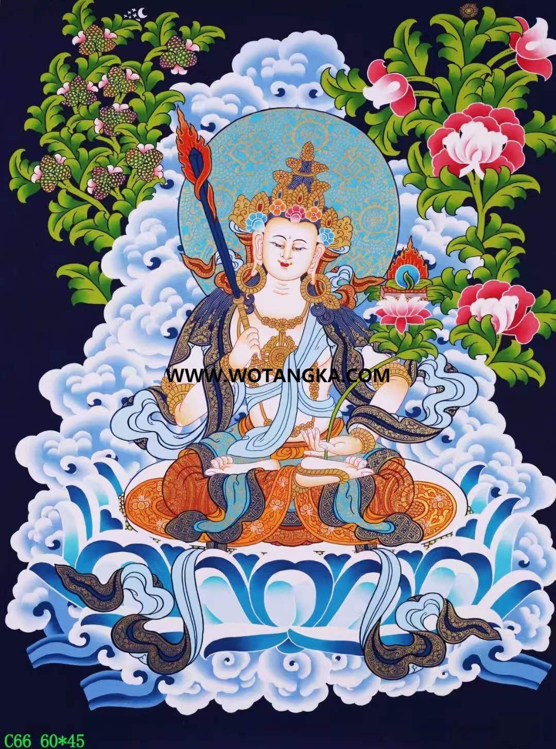 编号138-346192：彩绘唐卡-虚空藏菩萨（60*45CM左右）