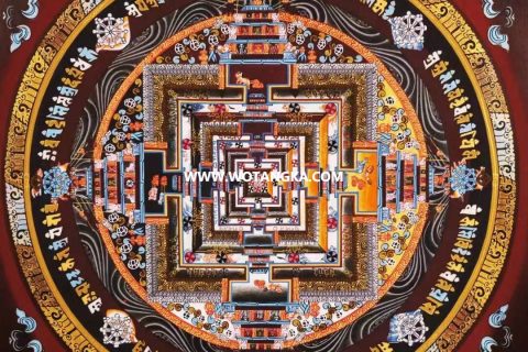 编号138-448627：彩绘唐卡-时轮金刚坛城（30*30CM左右）