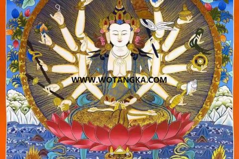 编号138-453271：彩绘唐卡-准提佛母（74*53CM左右）