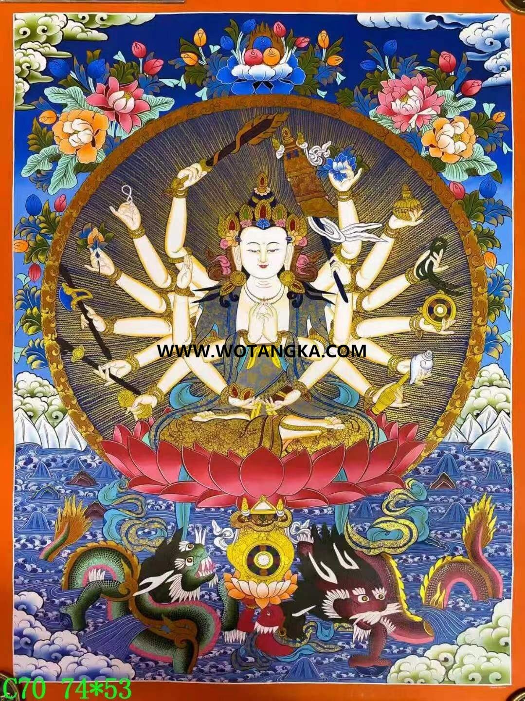 编号138-453271:彩绘唐卡-准提佛母(74*53CM左右)