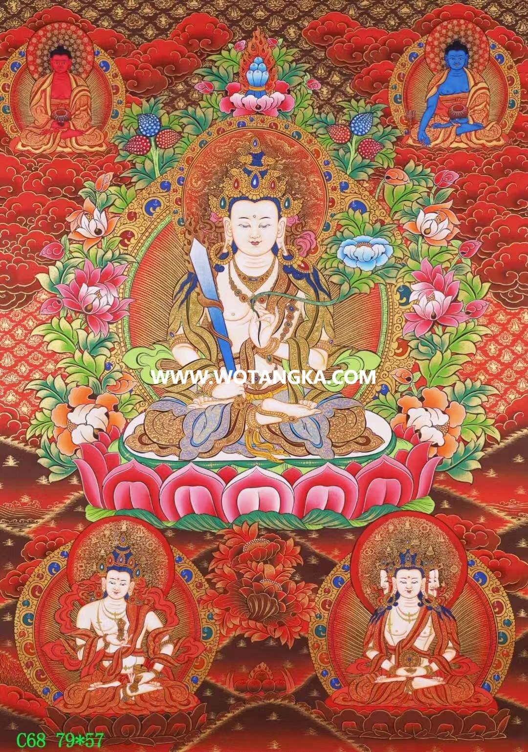 编号138-516528：红金唐卡-虚空藏菩萨（79*57CM左右）