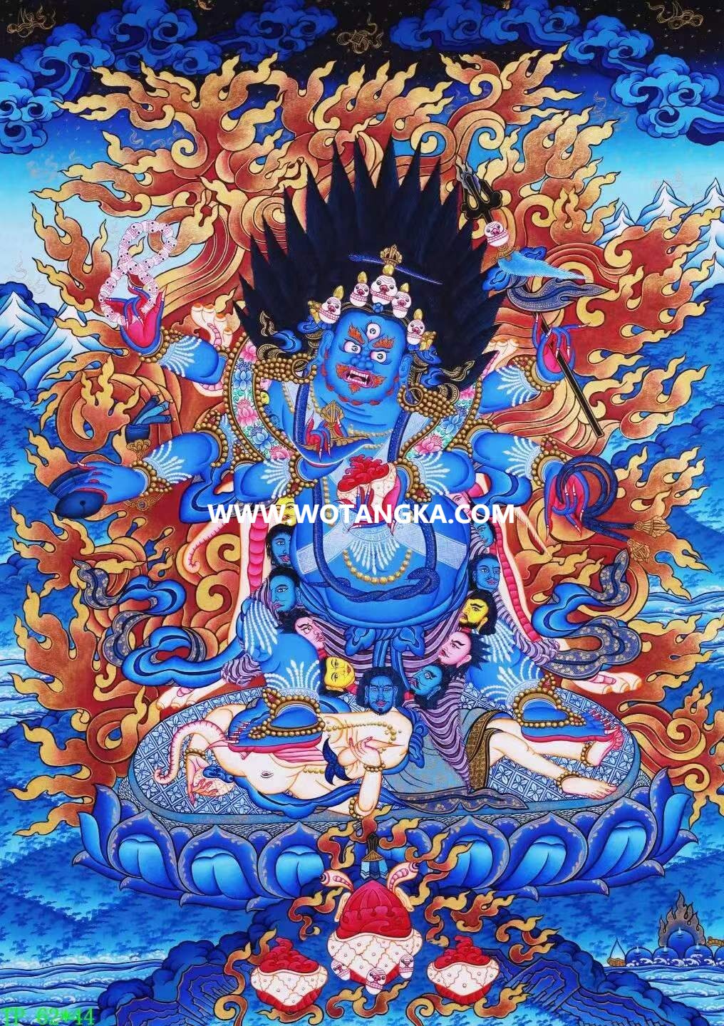 编号138-553931：蓝金唐卡-普巴金刚（62*44CM左右）