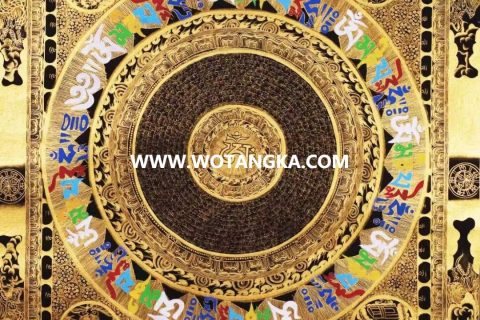 编号138-562849：黑金唐卡-吉祥八宝坛城（89*59CM左右）