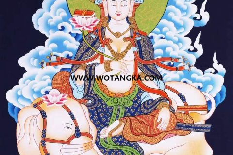 编号138-617435：彩绘唐卡-普贤菩萨（60*46CM左右）