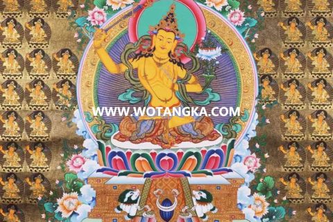 编号138-639157：彩绘唐卡-文殊菩萨（100*67CM左右）