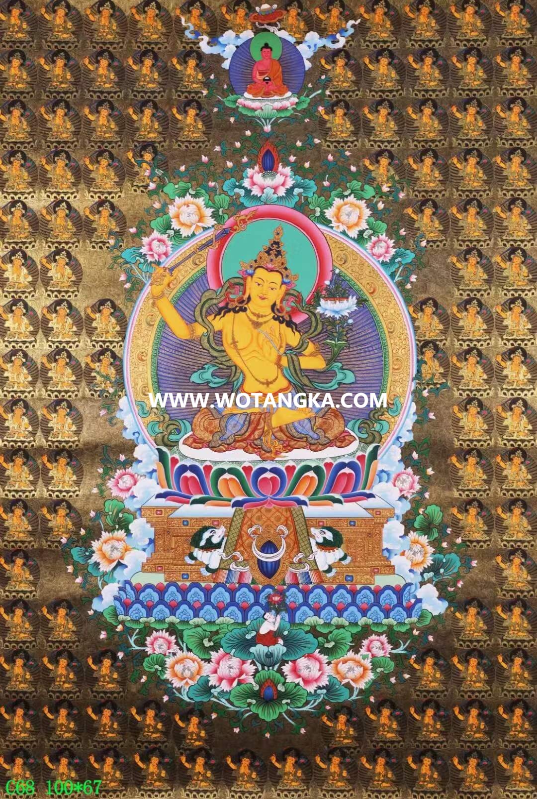 编号138-639157：彩绘唐卡-文殊菩萨（100*67CM左右）