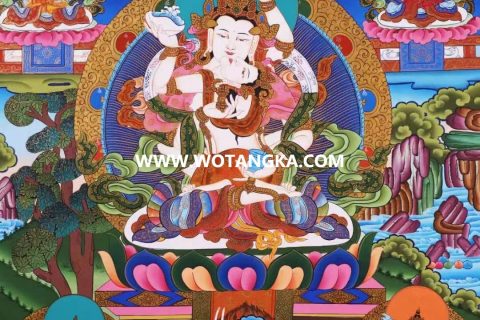 编号138-673925：彩绘唐卡-金刚萨埵双身相（74*51CM左右）