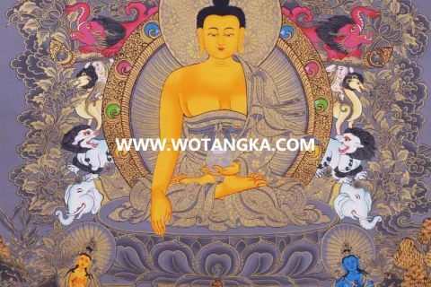 编号138-715936：彩绘唐卡-释迦牟尼佛（75*50CM左右）