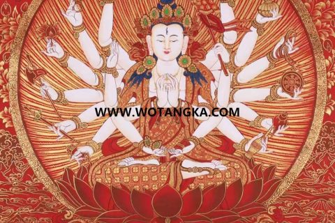 编号138-742685：红金唐卡-准提佛母（74*51CM左右）