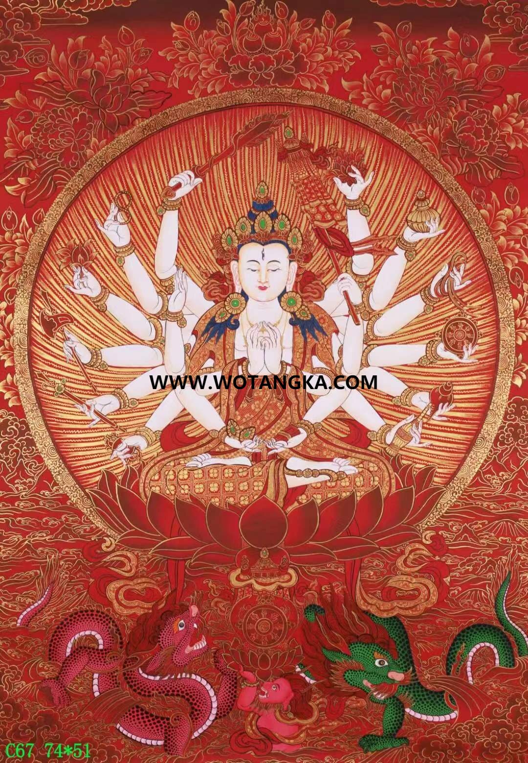 编号138-742685：红金唐卡-准提佛母（74*51CM左右）