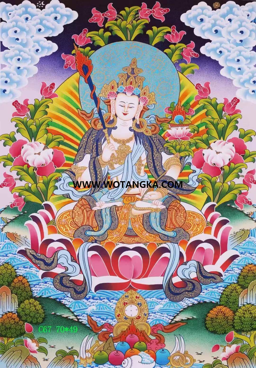 编号138-759624：彩绘唐卡-虚空藏菩萨（70*49CM左右）