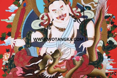 编号138-764913：彩绘唐卡-白财神（75*53CM左右）