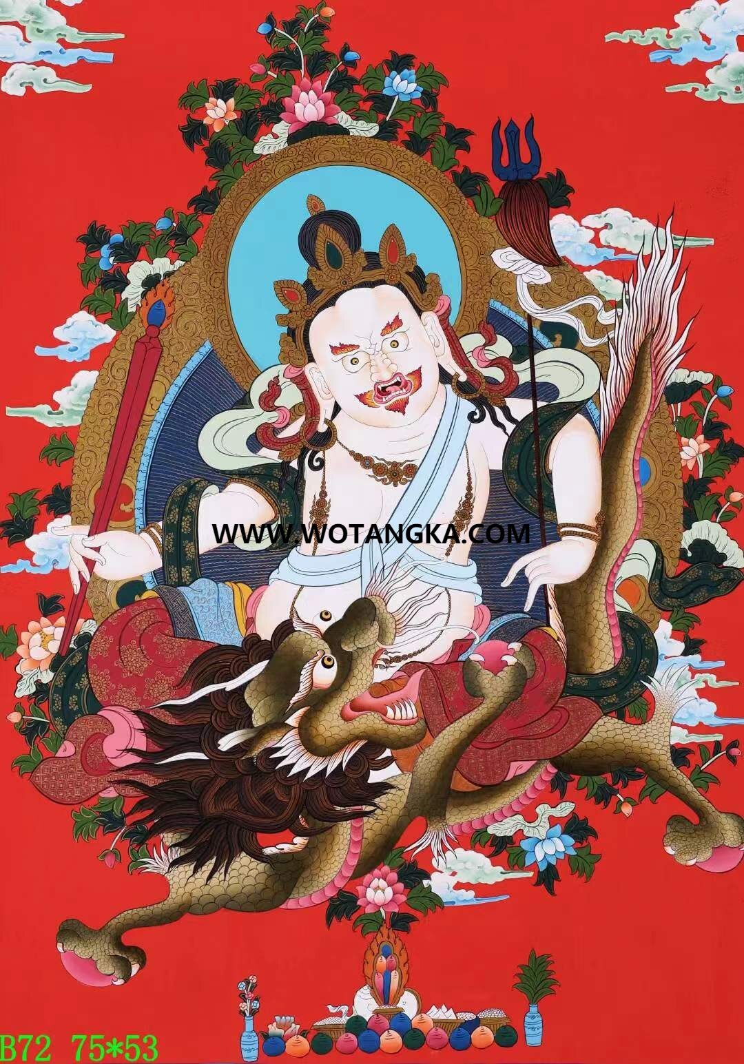 编号138-764913：彩绘唐卡-白财神（75*53CM左右）