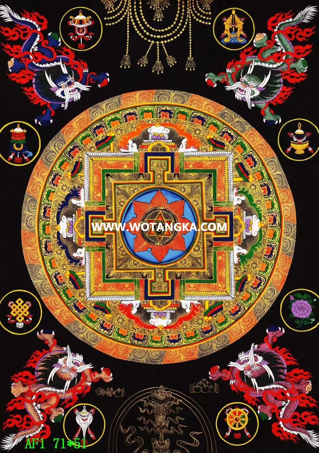 编号138-851739：彩绘唐卡-吉祥八宝坛城（71*51CM左右）