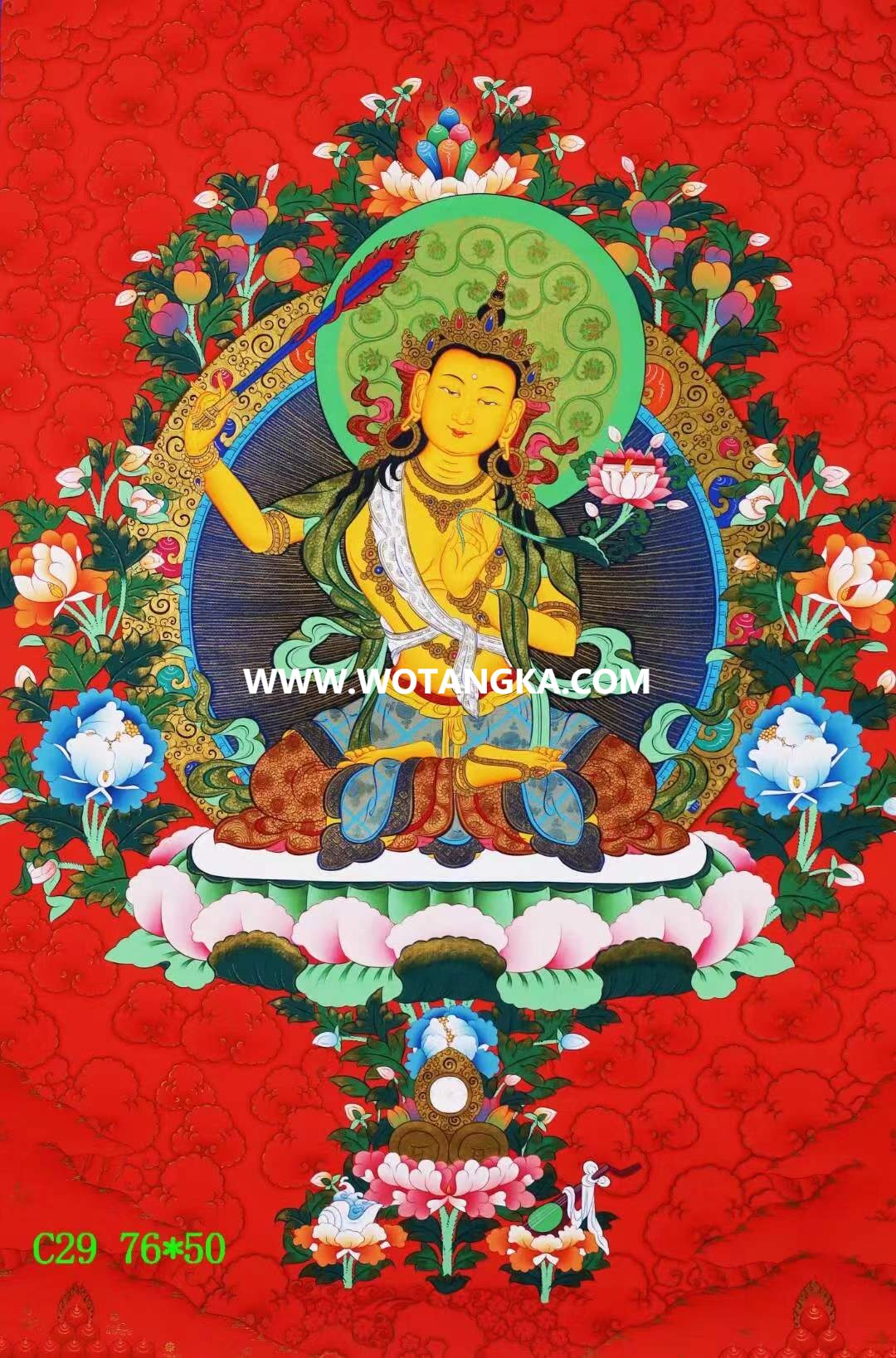 编号138-852714:彩绘唐卡-文殊菩萨(76*50CM左右)