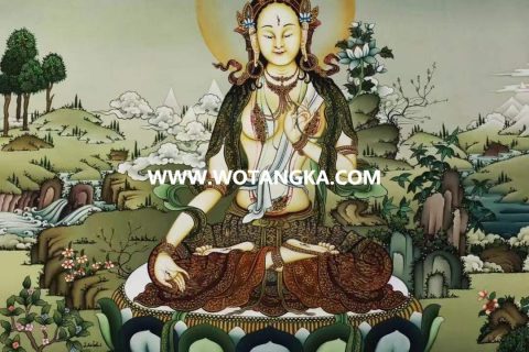 编号138-857163：嘎玛嘎赤-白度母·长寿三尊（76*51CM左右）