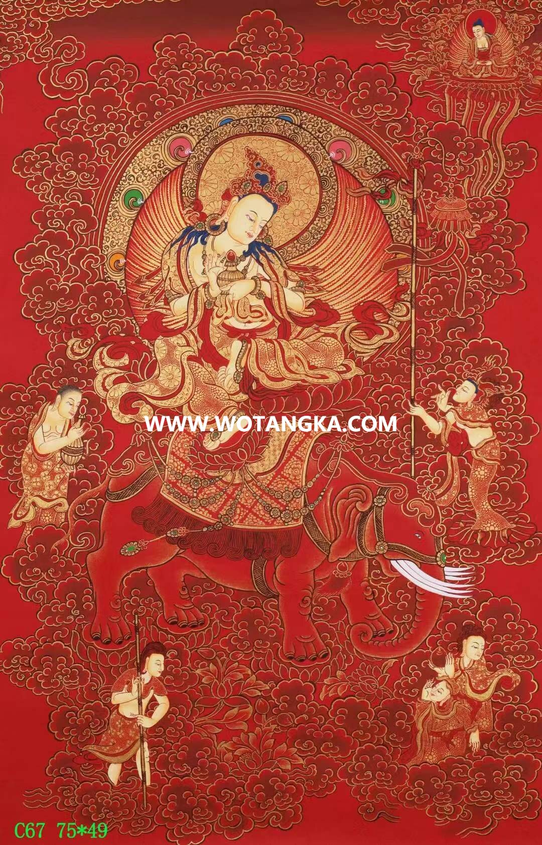 编号138-863139：红金唐卡-普贤菩萨（75*49CM左右）