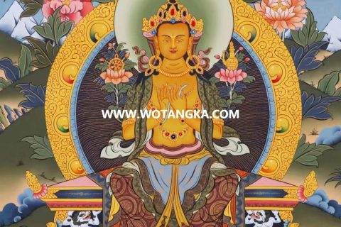 编号138-895247：彩绘唐卡-弥勒菩萨（63*47CM左右）