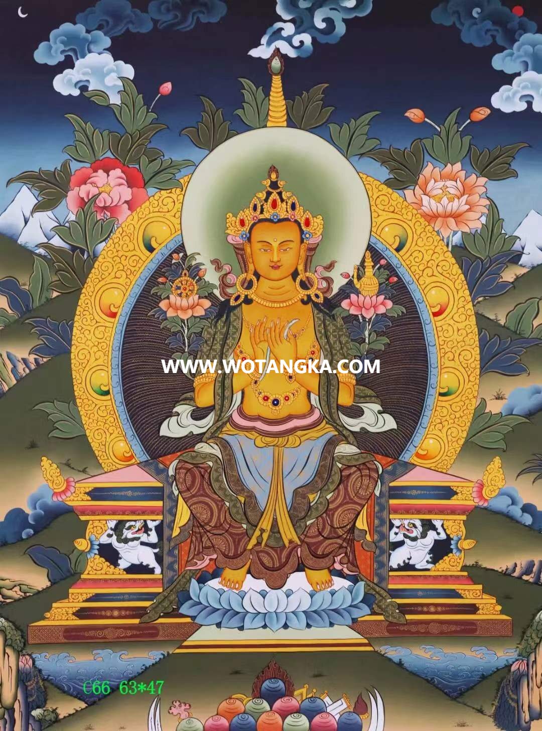 编号138-895247：彩绘唐卡-弥勒菩萨（63*47CM左右）