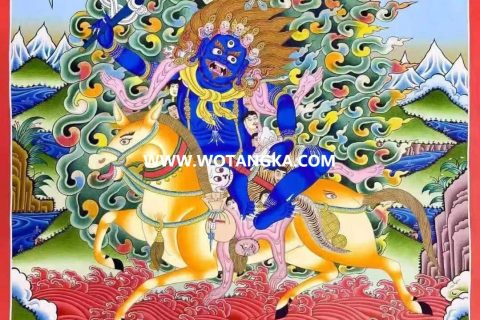 编号138-916528：彩绘唐卡-吉祥天母（60*45CM左右）