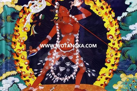 编号138-952714：彩绘唐卡-那洛空行母（85*63CM左右）