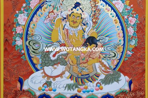 编号189-638415：红金唐卡-财宝天王· 五方财神（100*70CM左右）