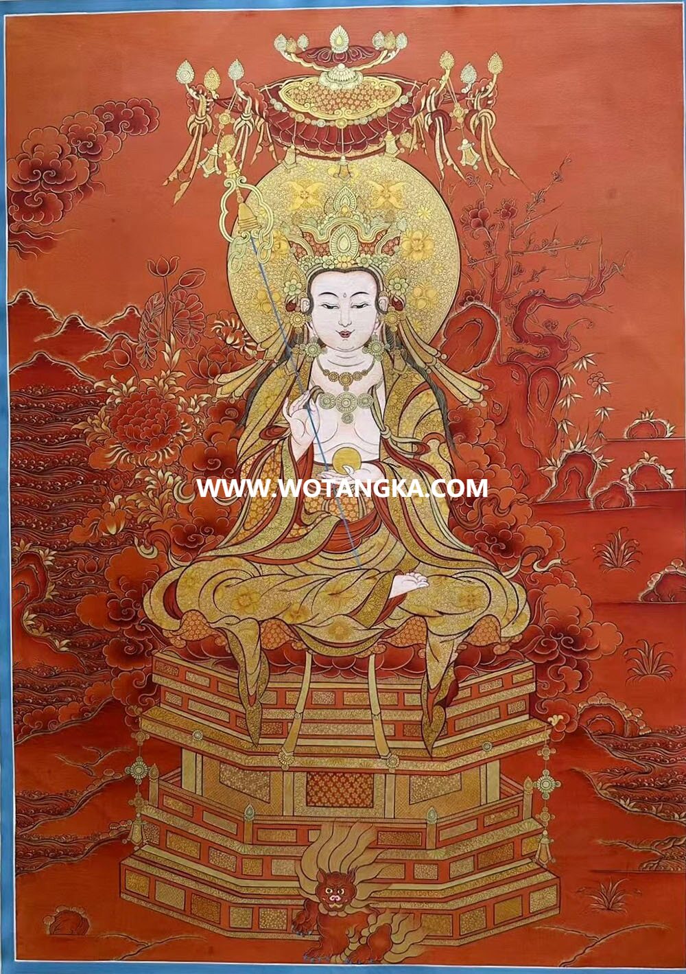 编号189-639184：红金唐卡-地藏王菩萨（70*50CM左右）