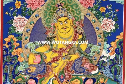 编号189-714925：彩绘唐卡-黄财神（60*45CM左右）