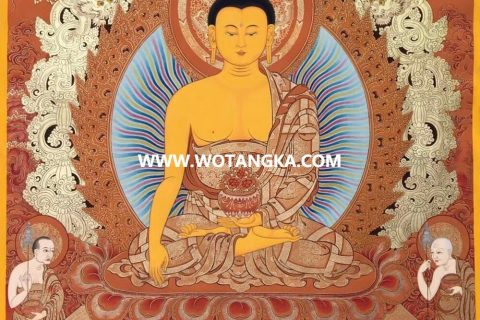 编号189-739268：红金唐卡-释迦牟尼佛（80*60CM左右）