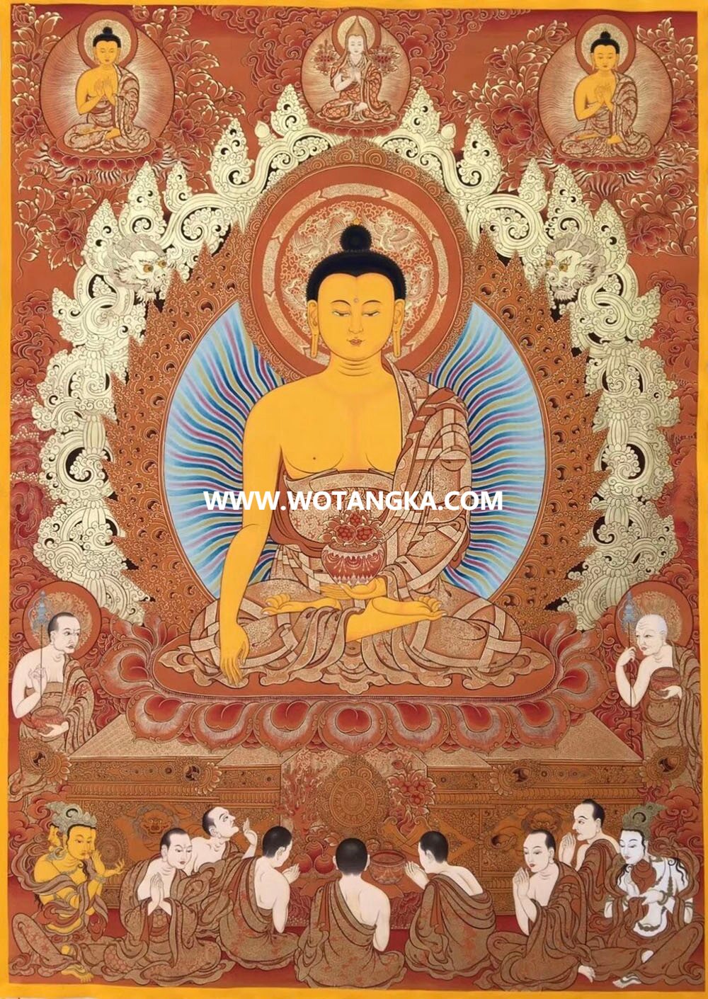 编号189-739268：红金唐卡-释迦牟尼佛（80*60CM左右）