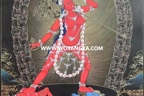 编号189-739468：黑金唐卡-那洛空行母（60*45CM左右）