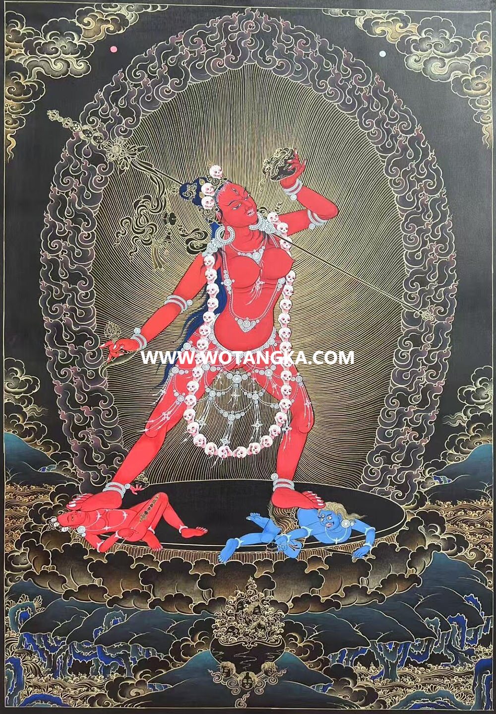 编号189-739468：黑金唐卡-那洛空行母（60*45CM左右）