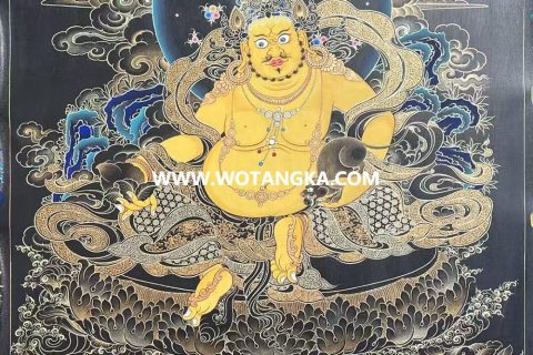 编号189-739541：黑金唐卡-黄财神（60*45CM左右）